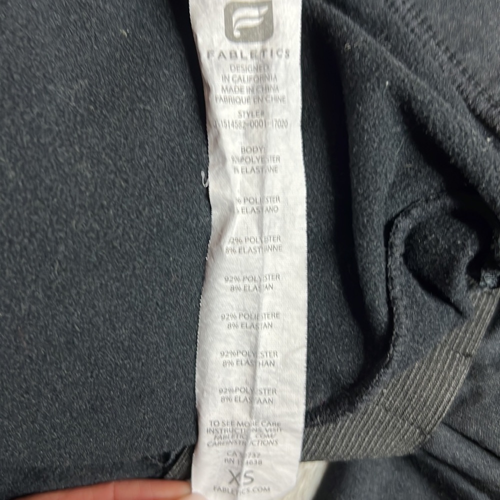 Fabletics Zip Front Long Sleeve Black Jacket Sz Xs - image 8